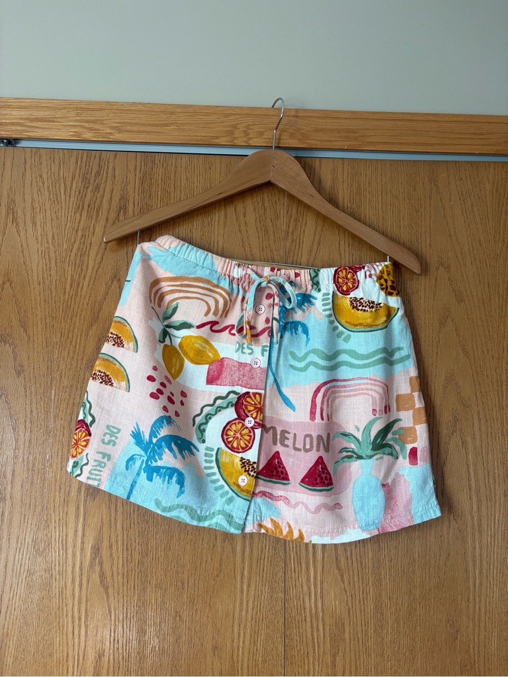 Petal & Pup Fruit-Print Mini Skirt - Pink, Aqua, Yellow